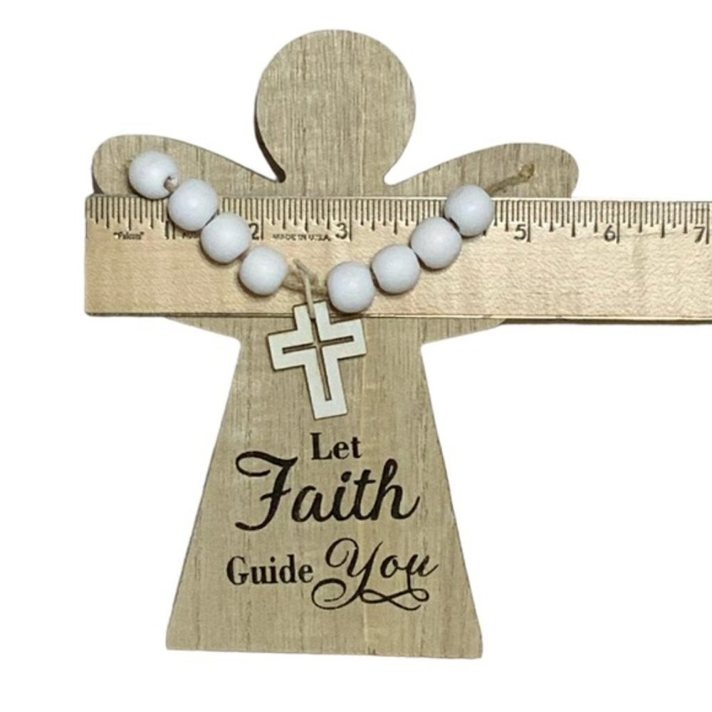 Angel Home Decor Freestanding Wood Inspirational Religious Cross 7.5 in - Picture 4 of 16